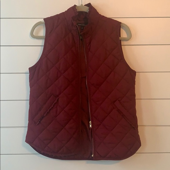 J. Crew Jackets & Blazers - Berry J Crew ruffle quilted vest